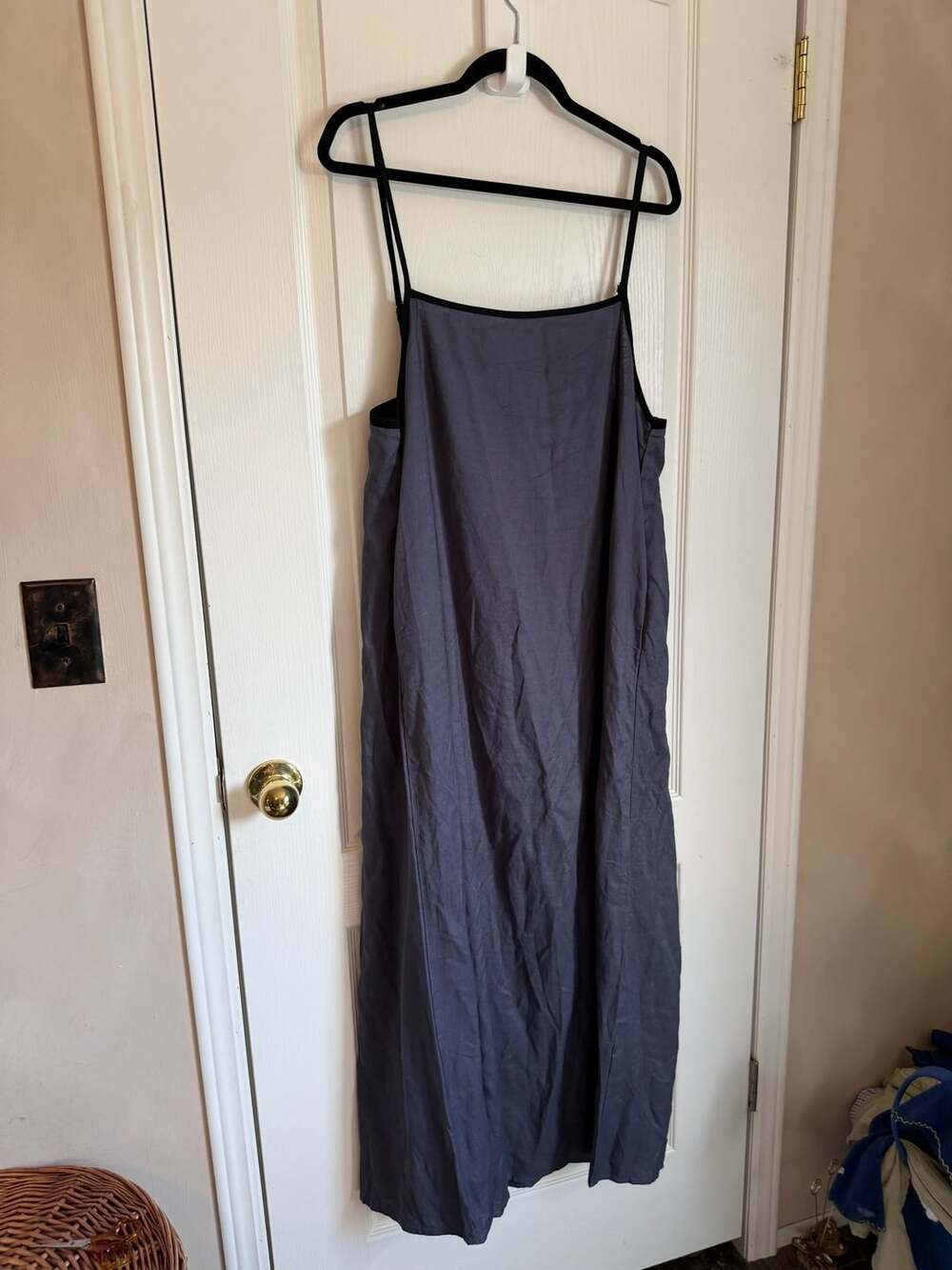 Eileen Fisher Slip Dress Gray Linen Size M
